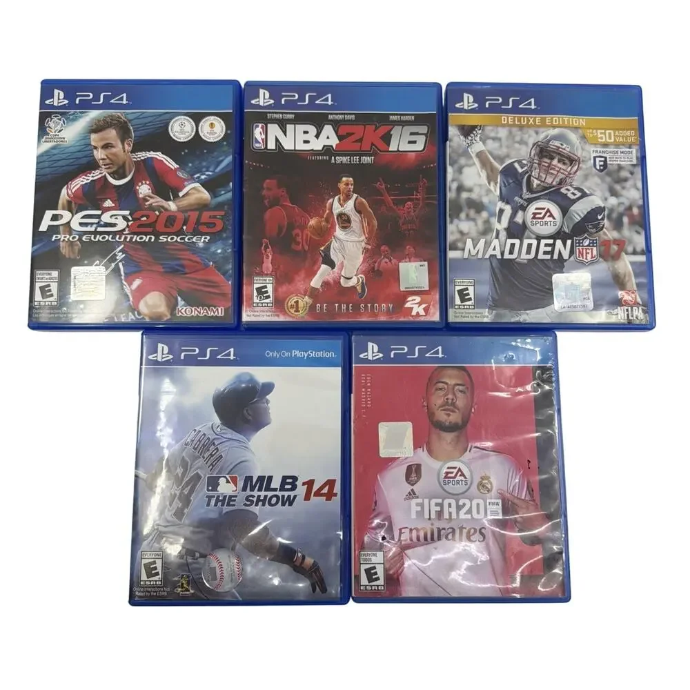 PS4 Sports Game Lot of 5 MLB 14 FIFA 20 Madden 17 NBA 2K16 PES 2015 PlayStation